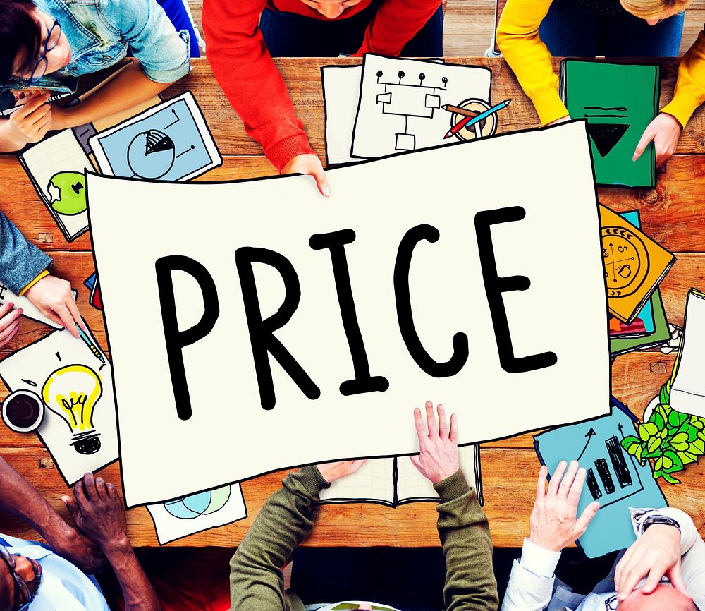 Price Cost Expense Money Rate Value Commerce Concept