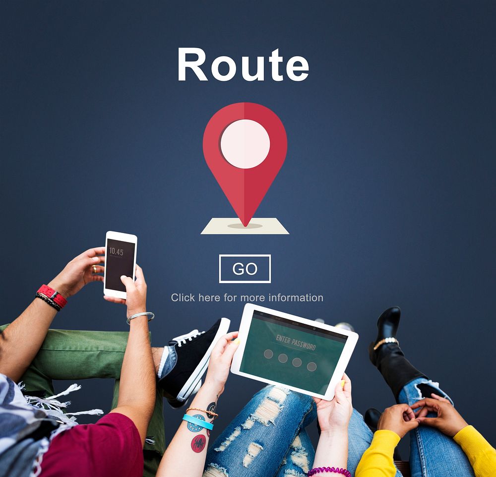 Route Direction Position Map Concept