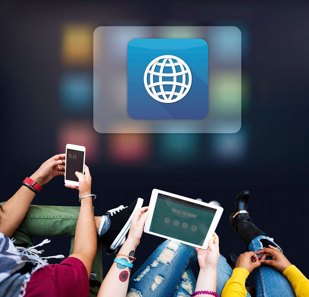 Global Icon Digital Application Concept