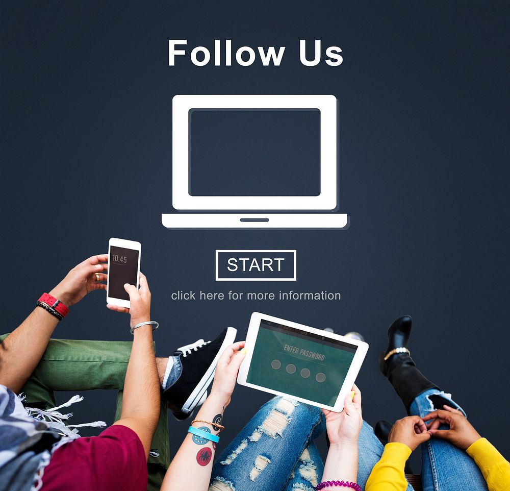 Follow Us Social Media Technology Online Website Concept