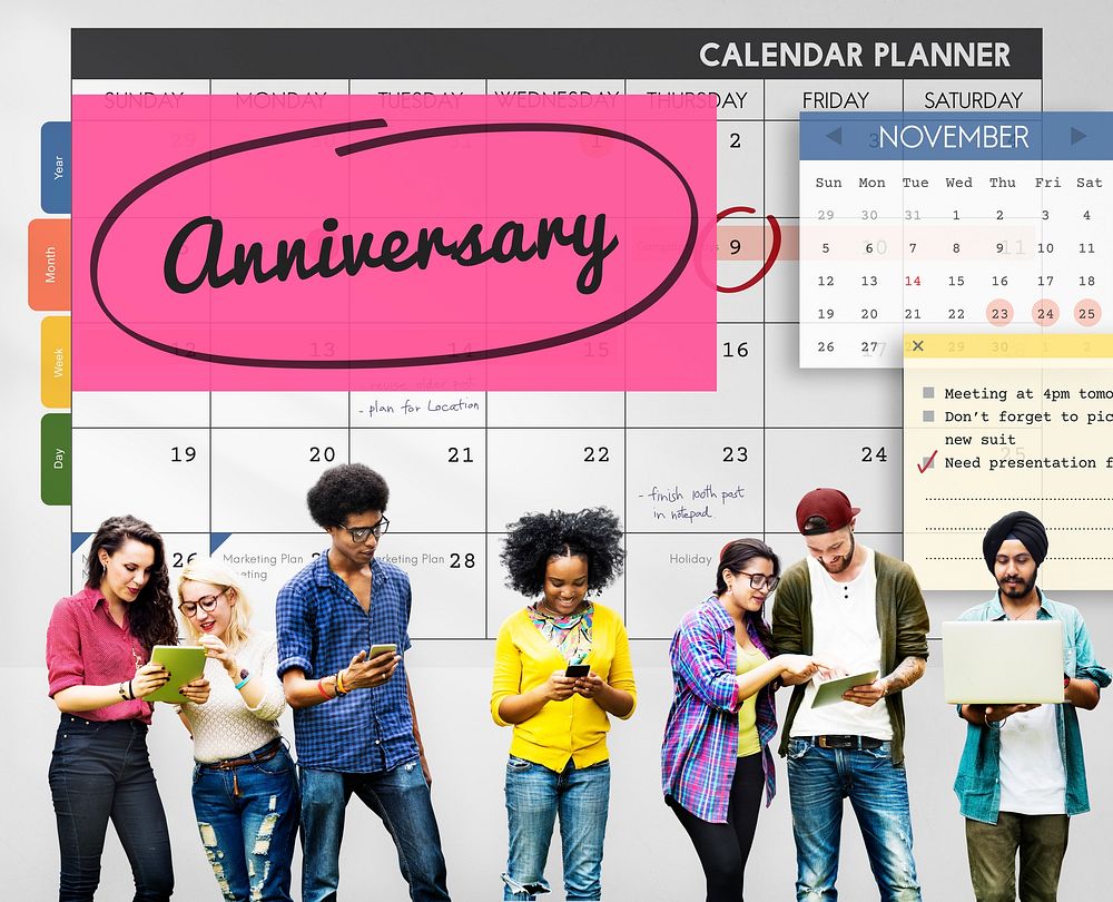 Anniversary Event Appointment Planner Calendar Concept