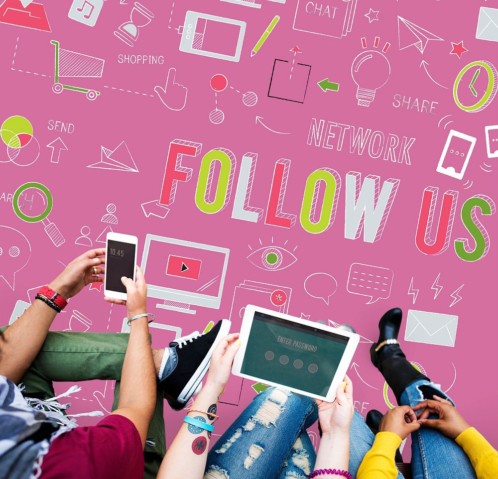 Follow Us Social Network Connect Social Media Concept
