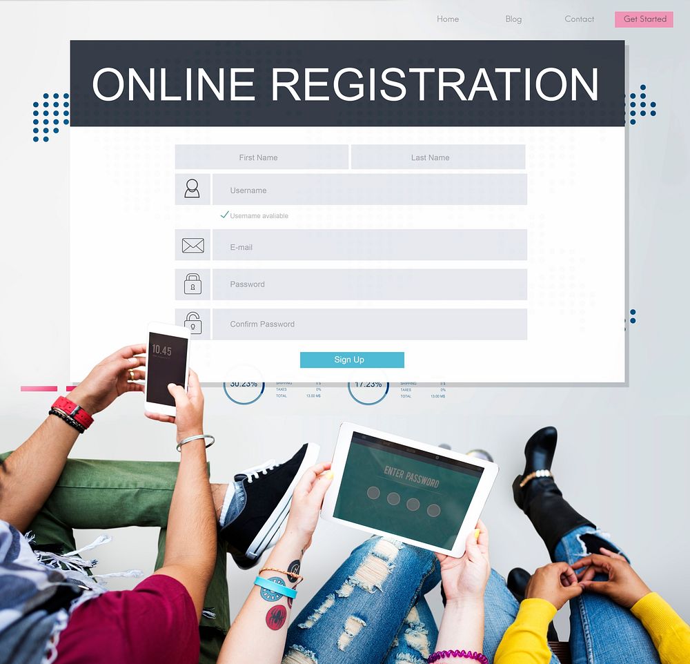 Online Registration Membership Follow Concept