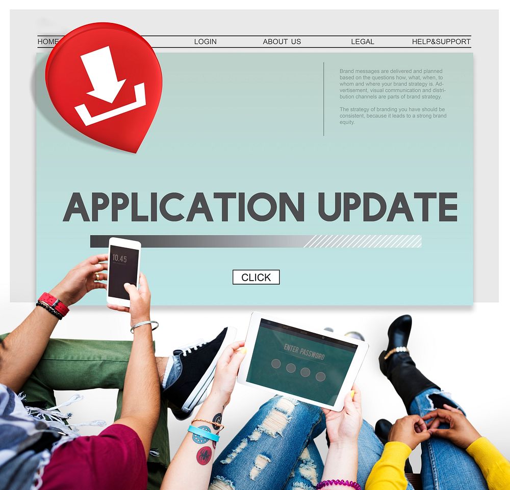 Application Update Download Concept