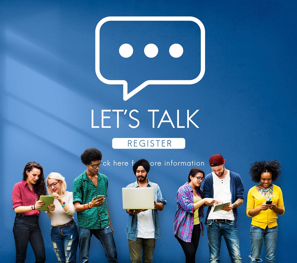 Let's Talk Online Conversation Message Concept