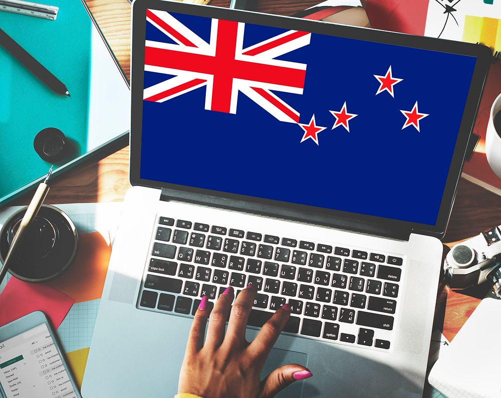New Zealand National Flag Business Communication Connection Concept