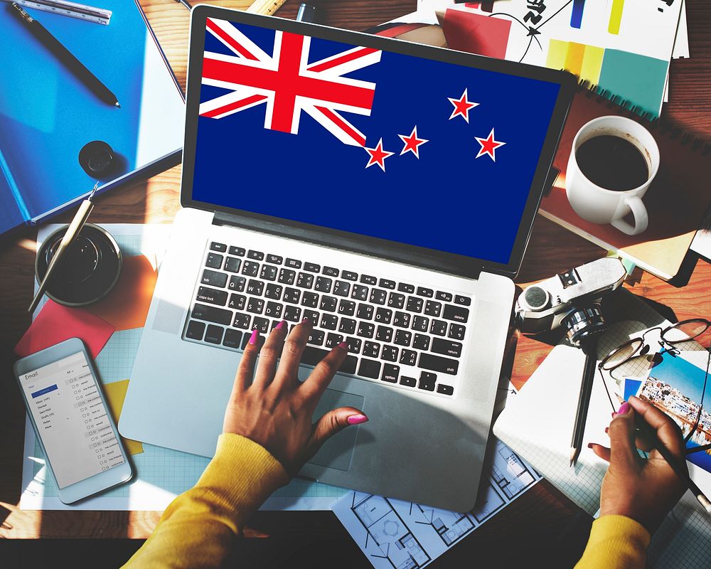 New Zealand National Flag Business Communication Connection Concept