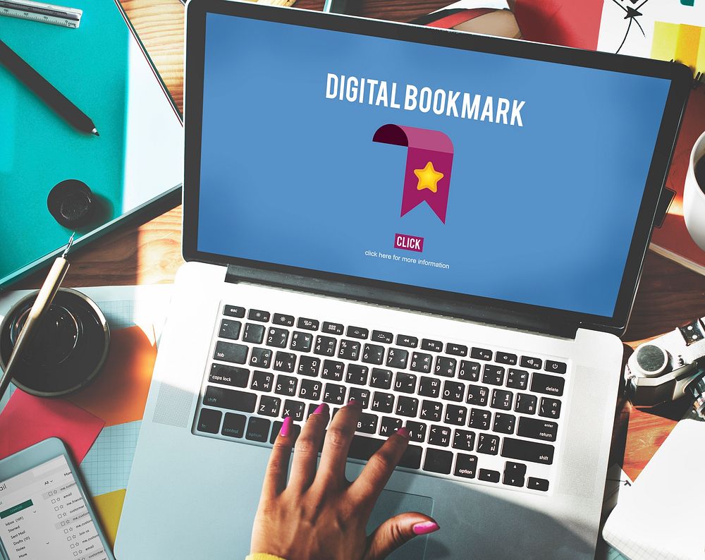 Digital Bookmark Internet Data Technology Concept