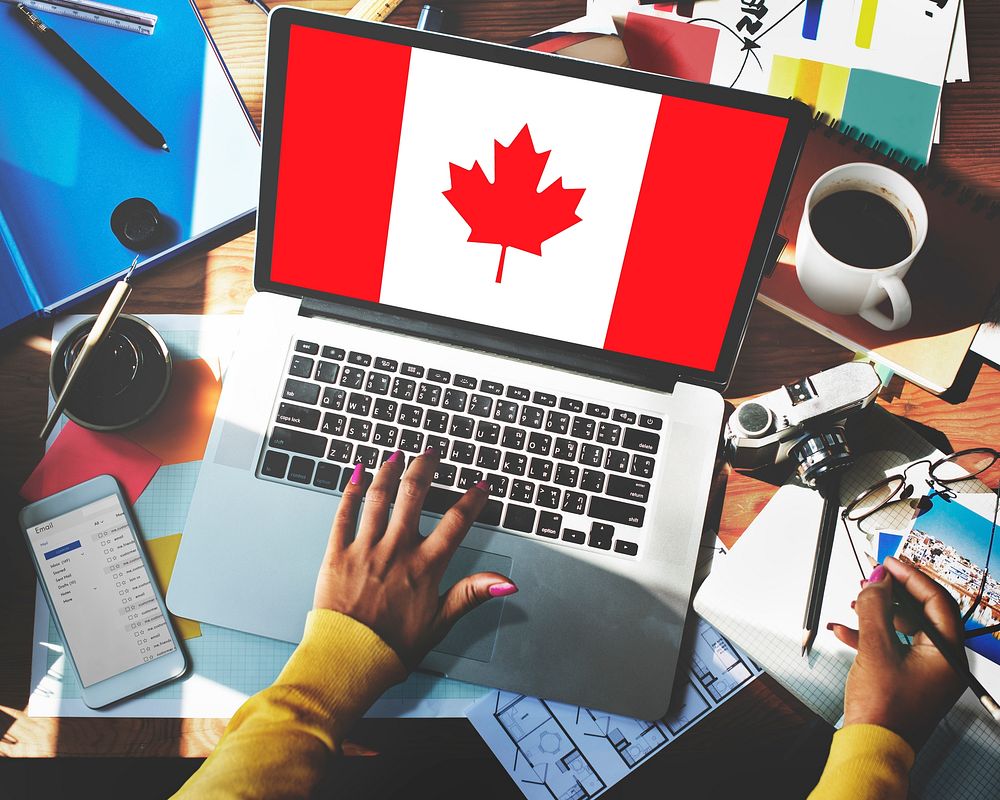 Canada National Flag Business Communication Connection Concept