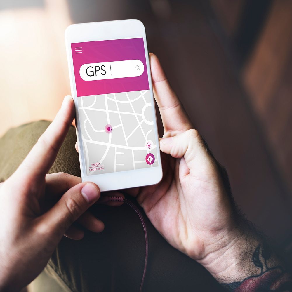 GPS Navigation Map Destination Concept