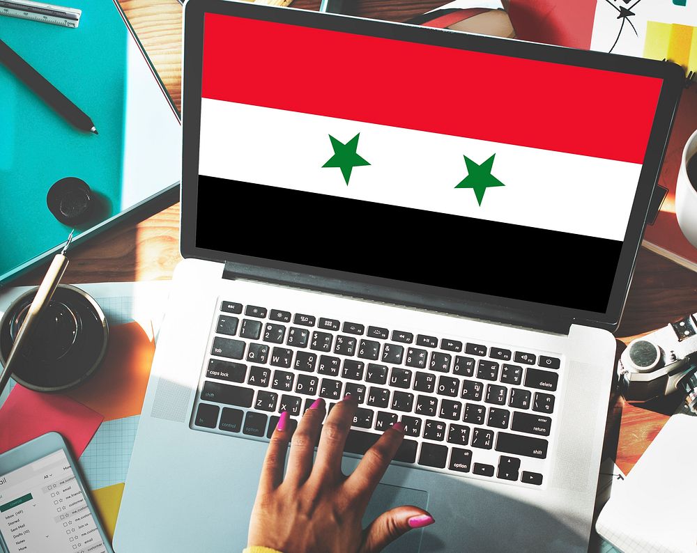 Syria National Flag Business Communication Connection Concept