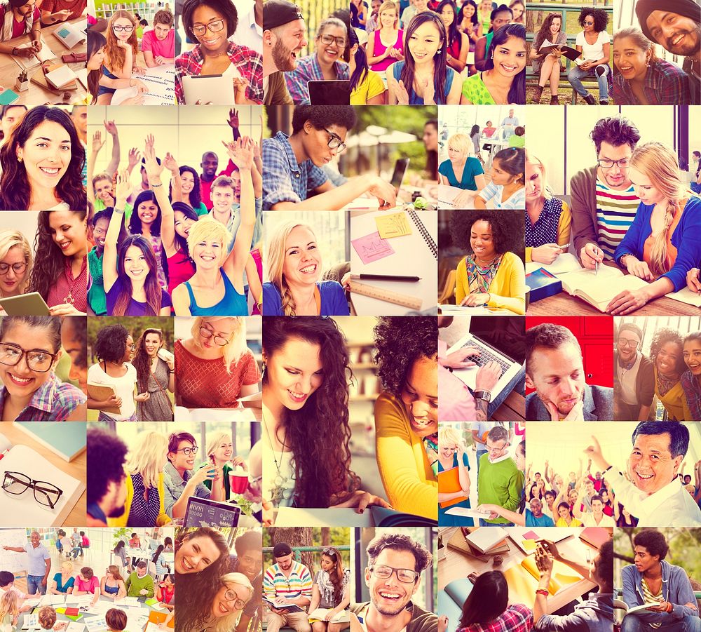 Diverse People Students Start Up Collage Concept