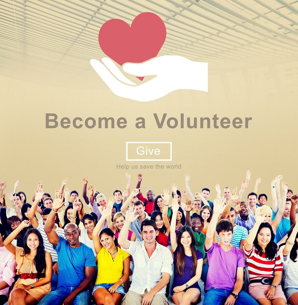 Become a Volunteer Support Service Relief Concept