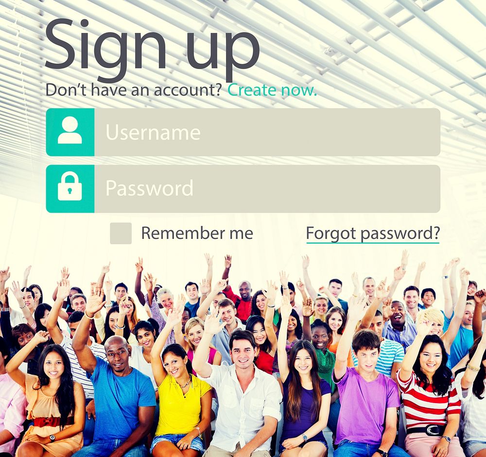 Sign Up Usename Password Log In Protection Concept