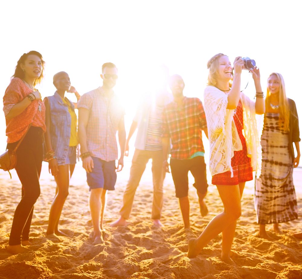 Diverse Beach Summer Friends Fun Bonding Concept