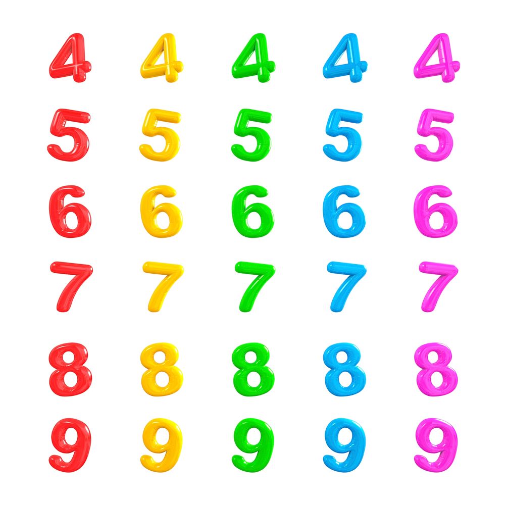 Multi coloured number.