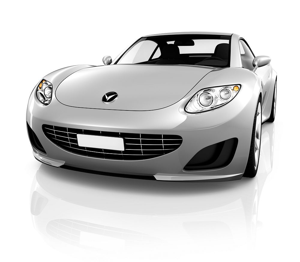 Sports car on a white background.