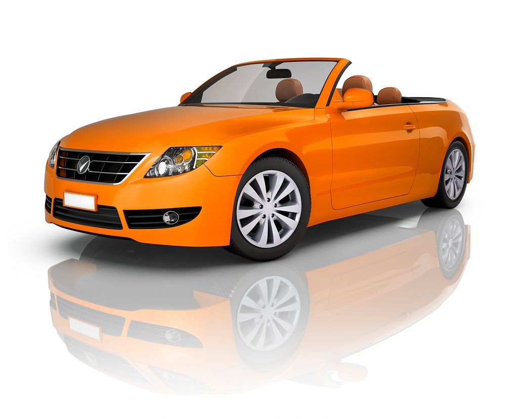 Orange Elegant Convertible Car