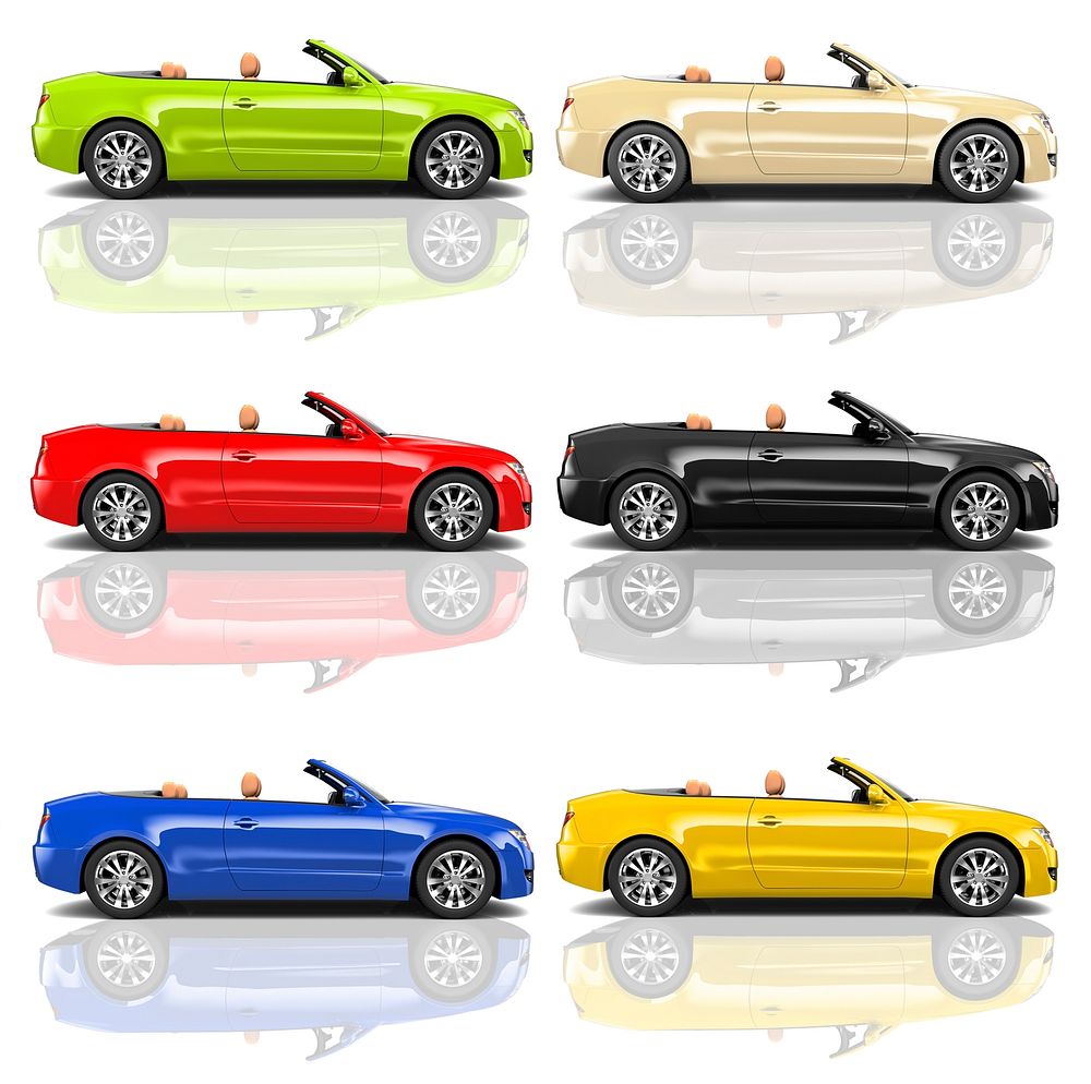 Collection of Multicolored 3D Modern Cars