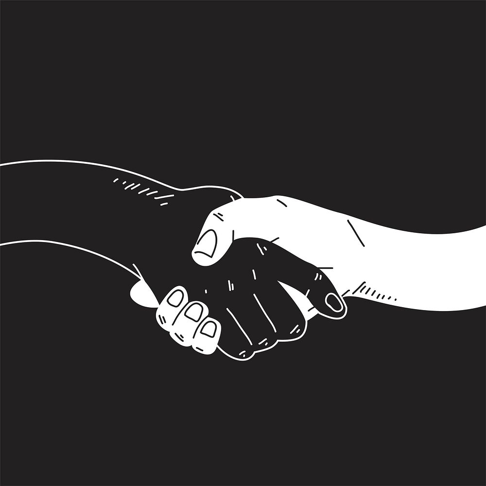 Hands shaking comic style vector