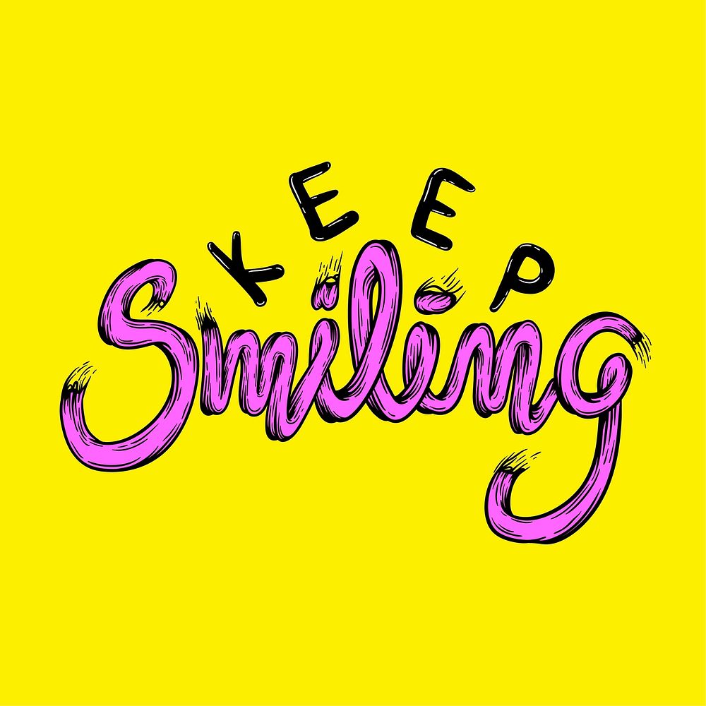 Illustration of keep smiling phrase vector