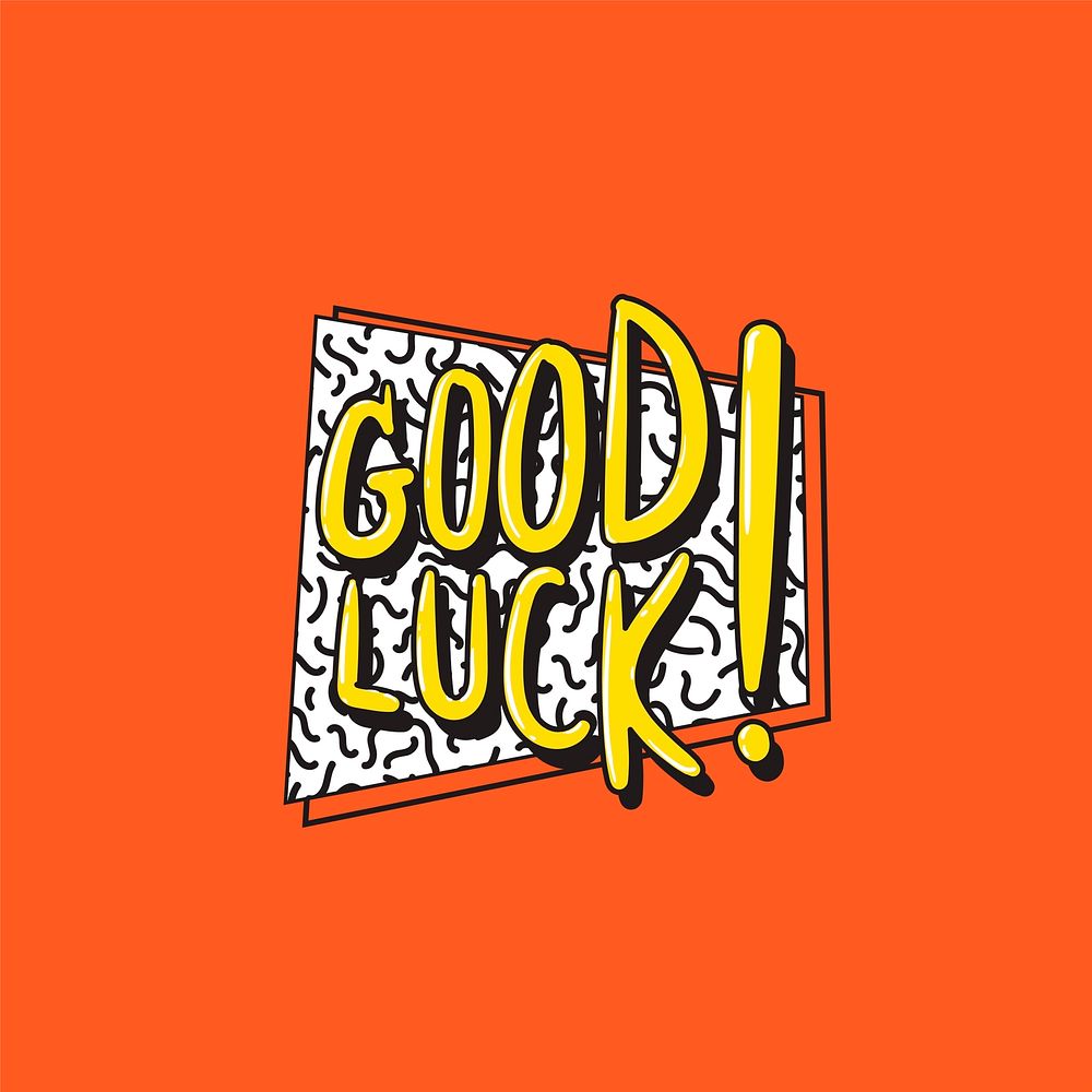 Illustration of good luck word vector