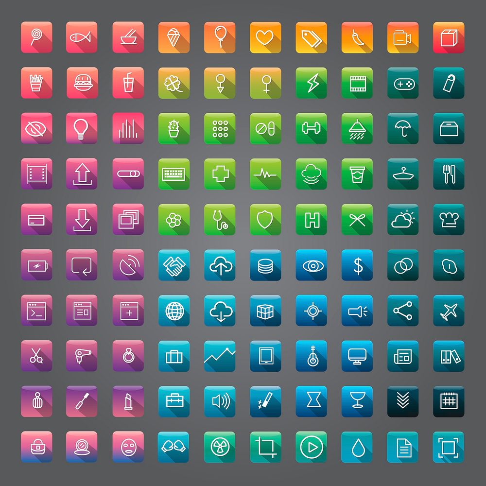 Set of mixed computer icons