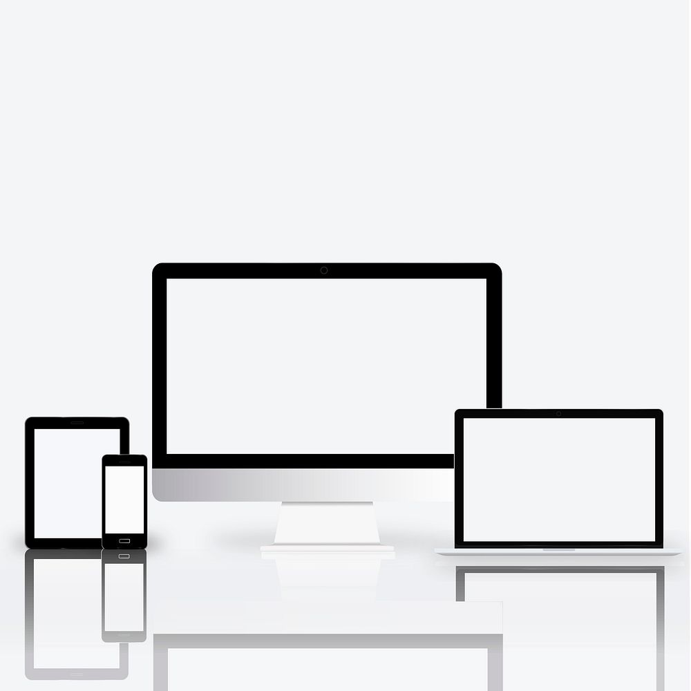 Illustration of digital devices isolated