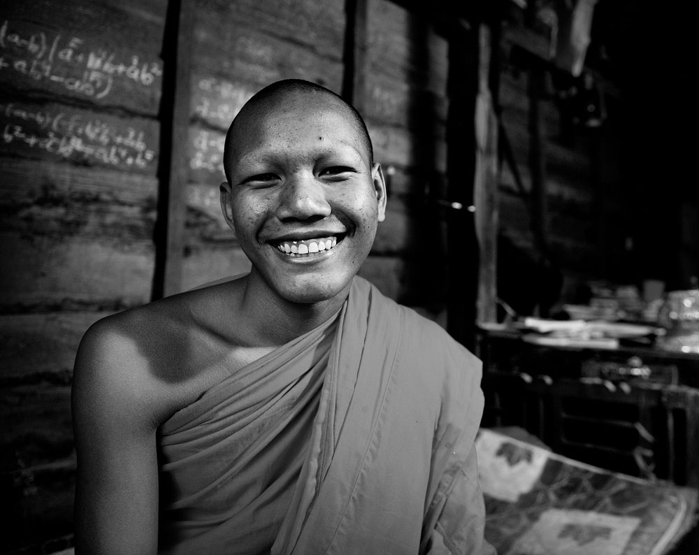 Smiling Cambodian monk.
