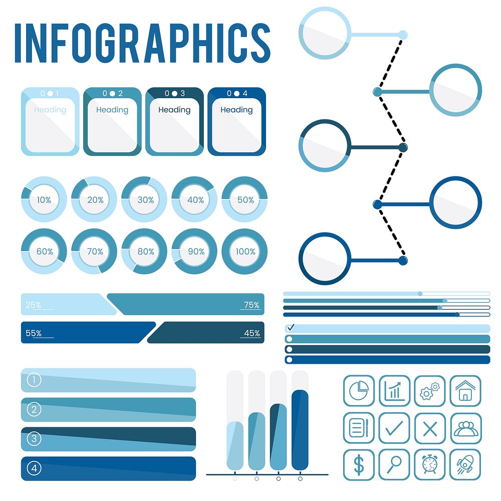 Blue infographic vector
