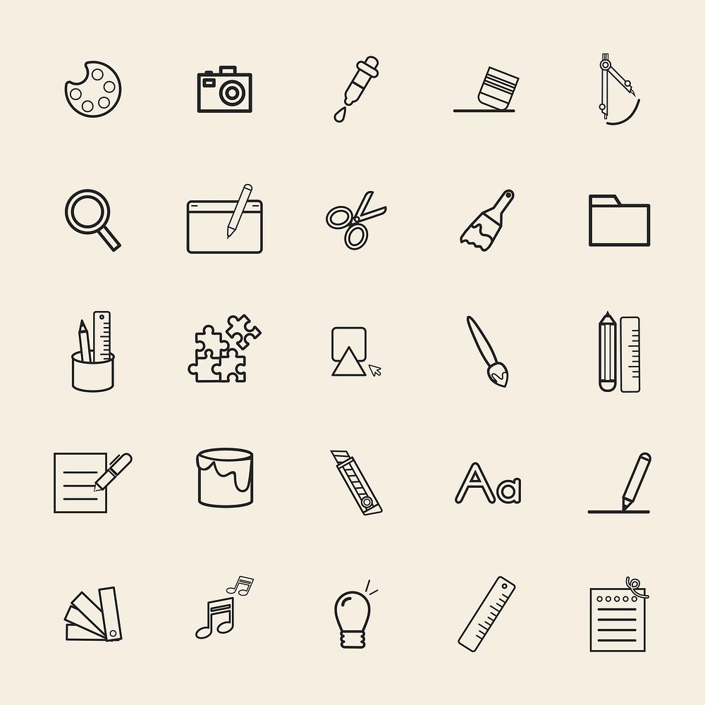 illustration of creative design icons set