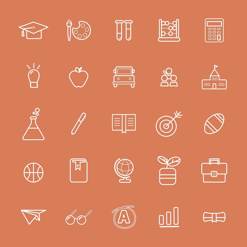 Illustration of education icons set
