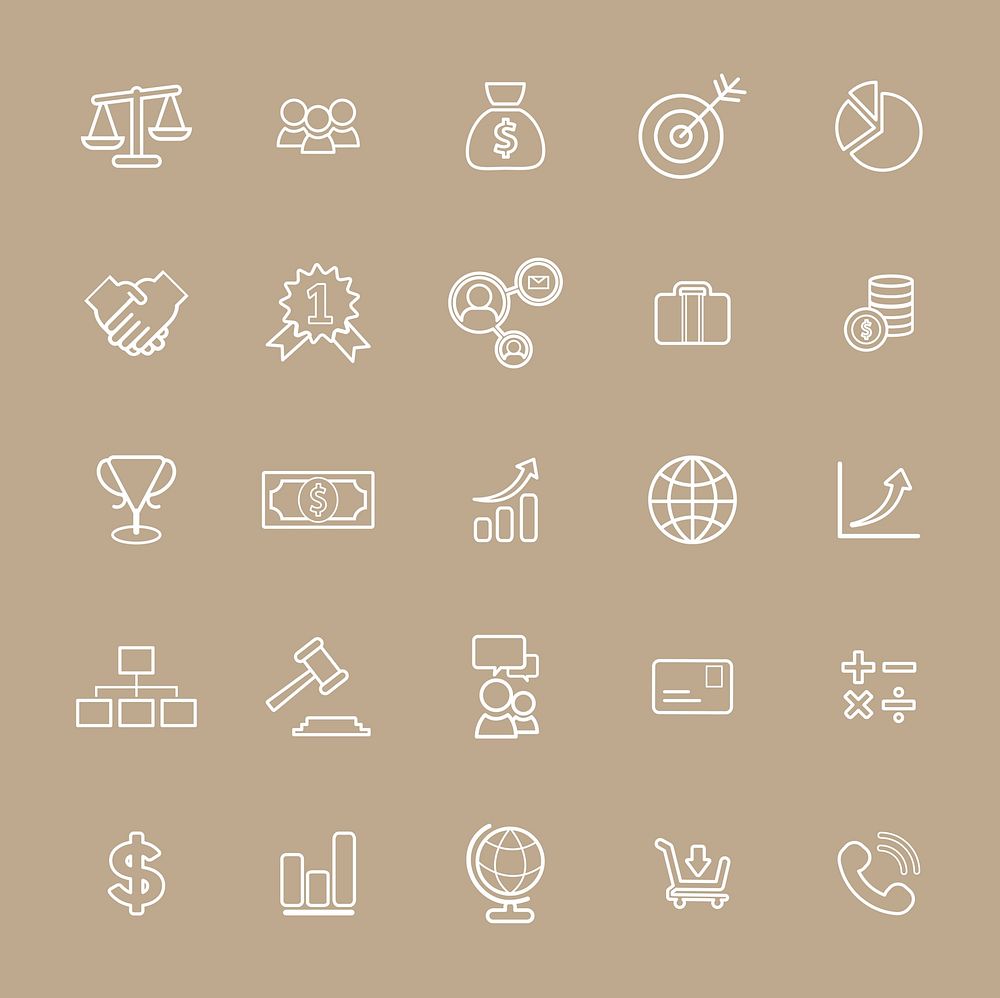 Illustration of financial icons set