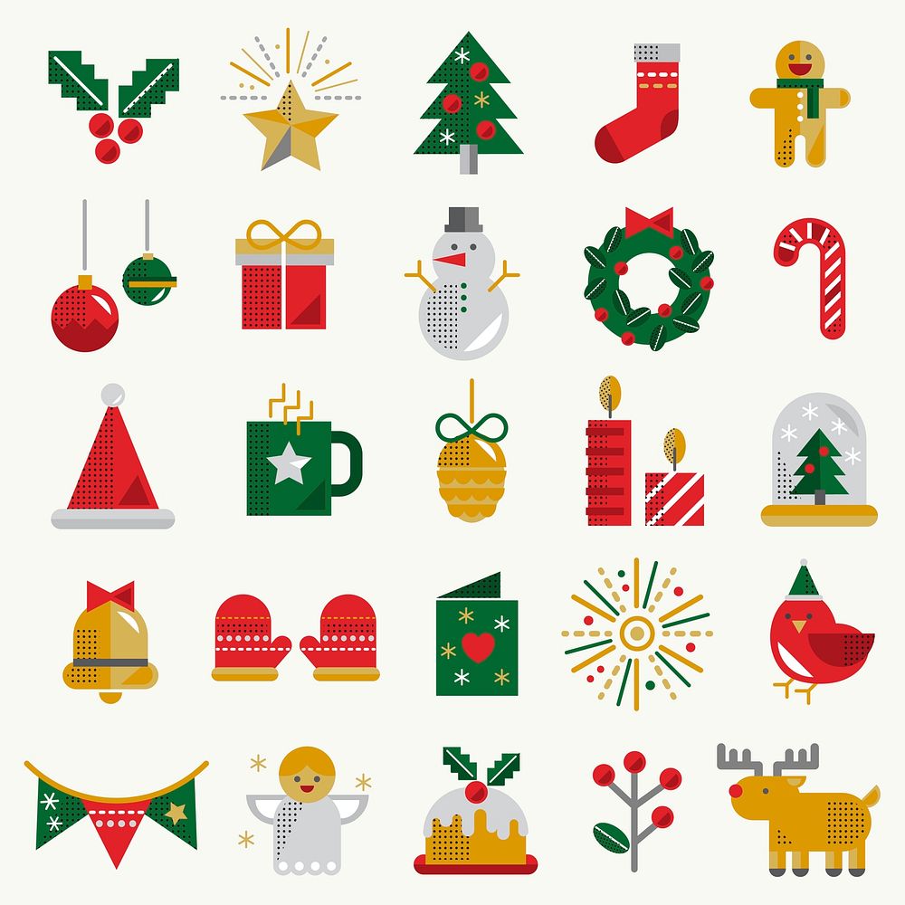 Set of Christmas symbol vectors