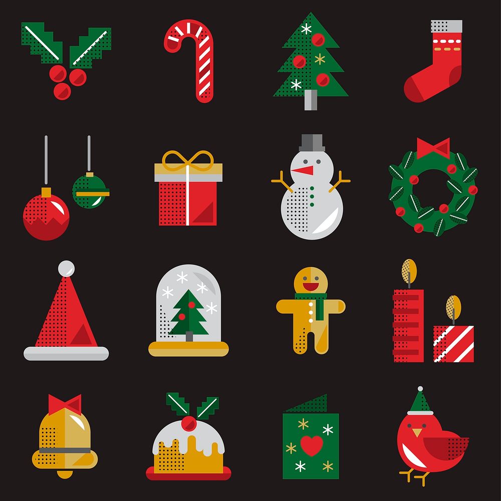 Christmas icons vector set