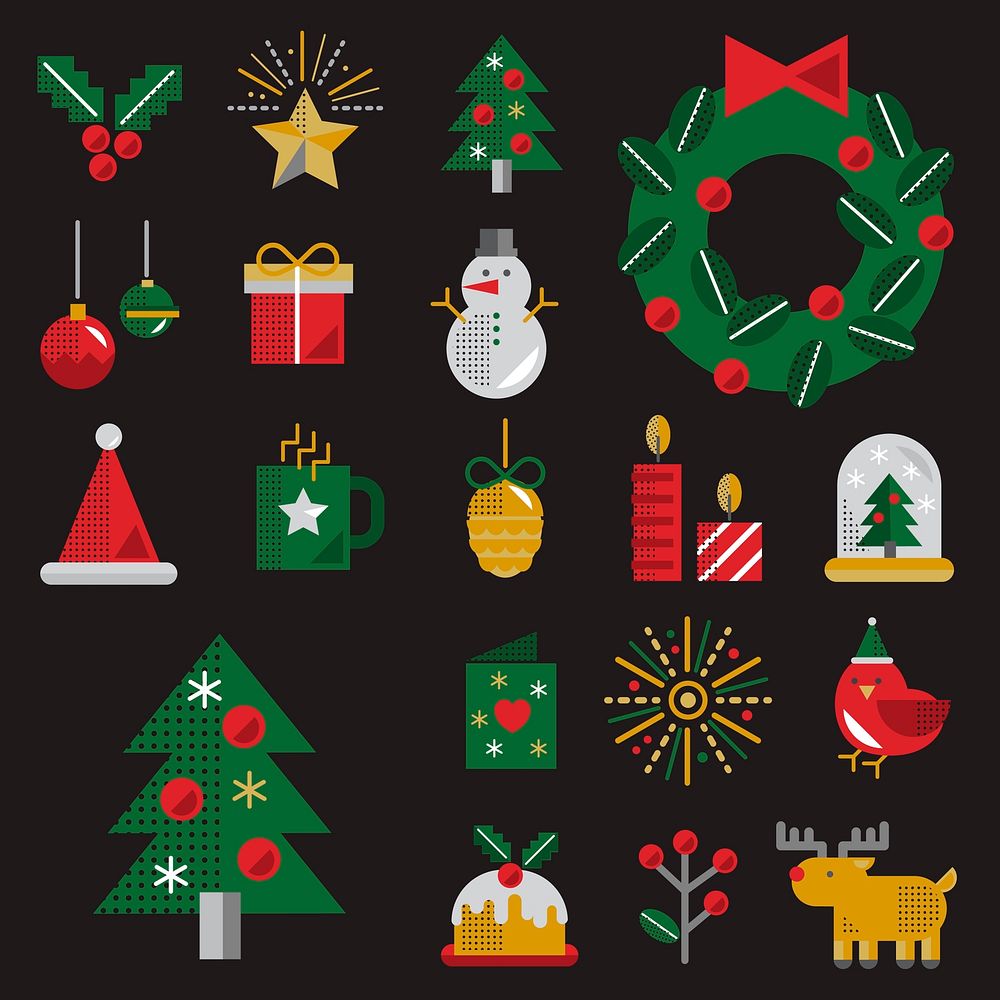 Christmas icons vector set