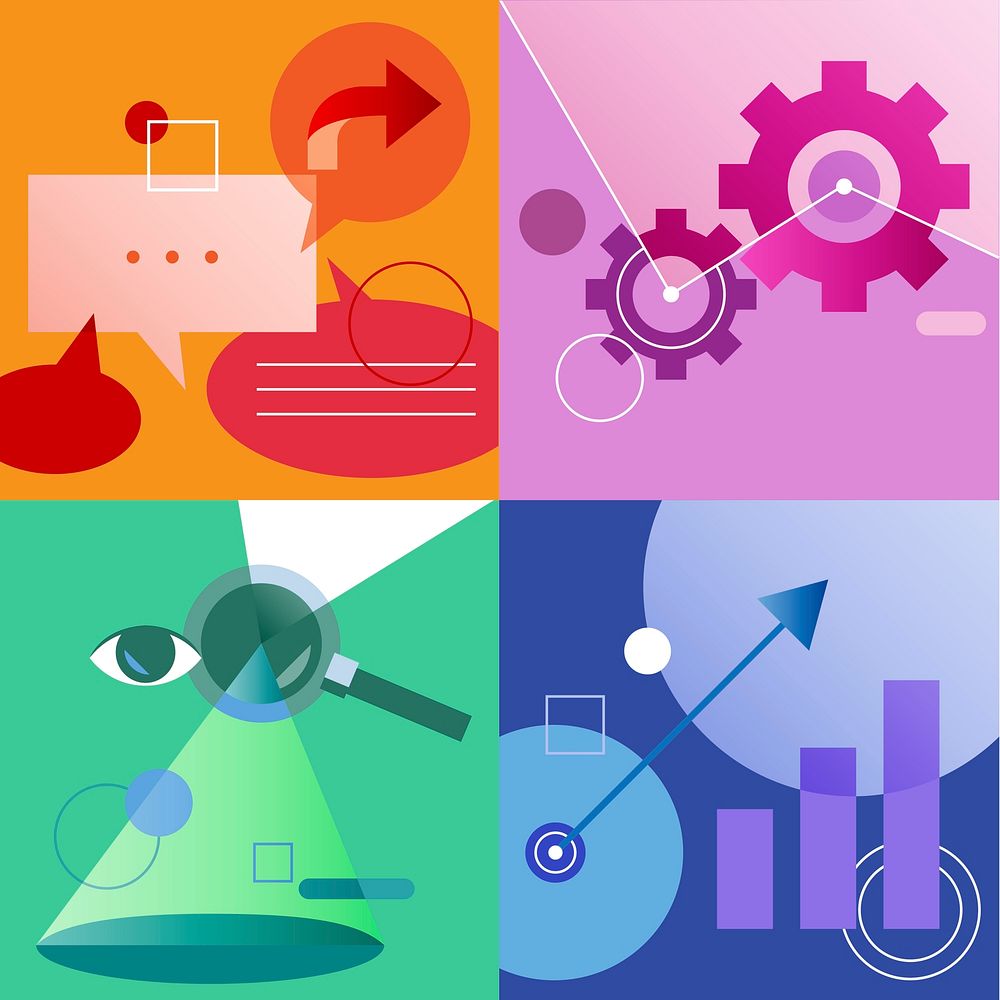 Illustration set of business strategy