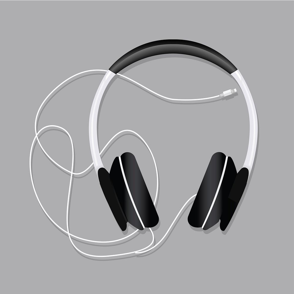 Headphone entertainment audio vector illustration