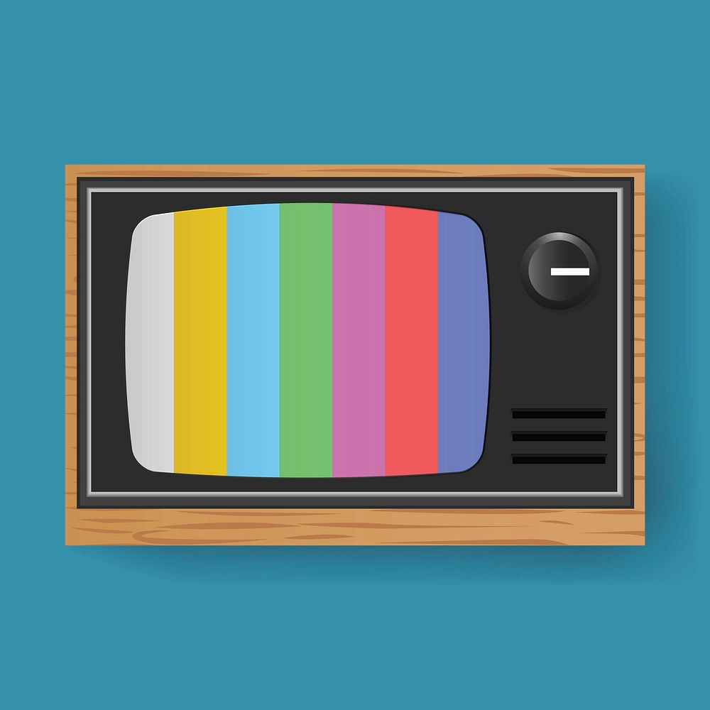 Retro Television TV Entertainment Media Icon Illustration Vector