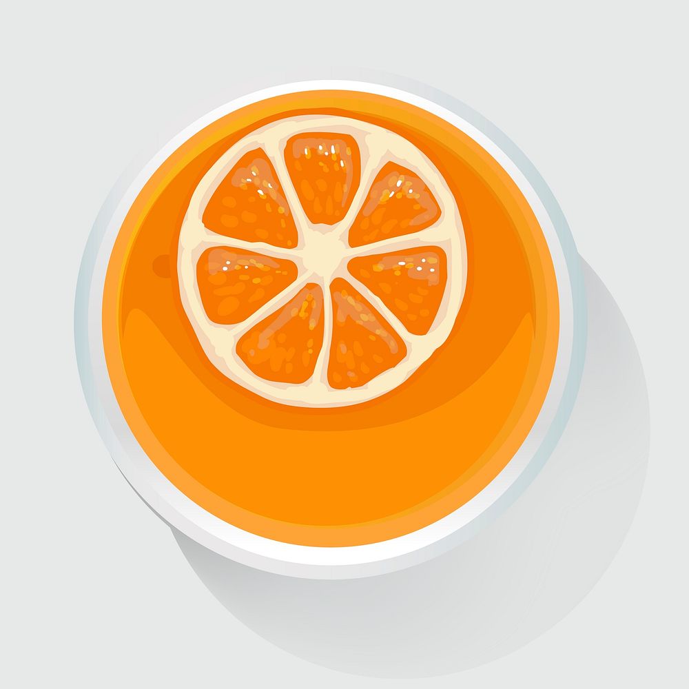 Orange Juice Vector Illustration Top View