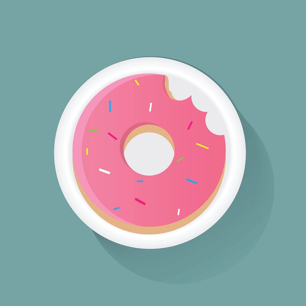 Doughnut unhealthy food vector illustration