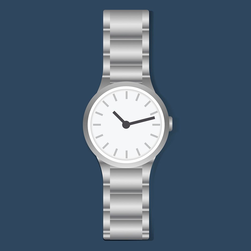 Illustration of a metallic wrist watch