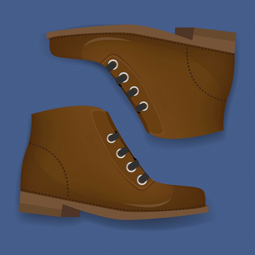 Brown Boots Shoes Graphic Illustration Vector