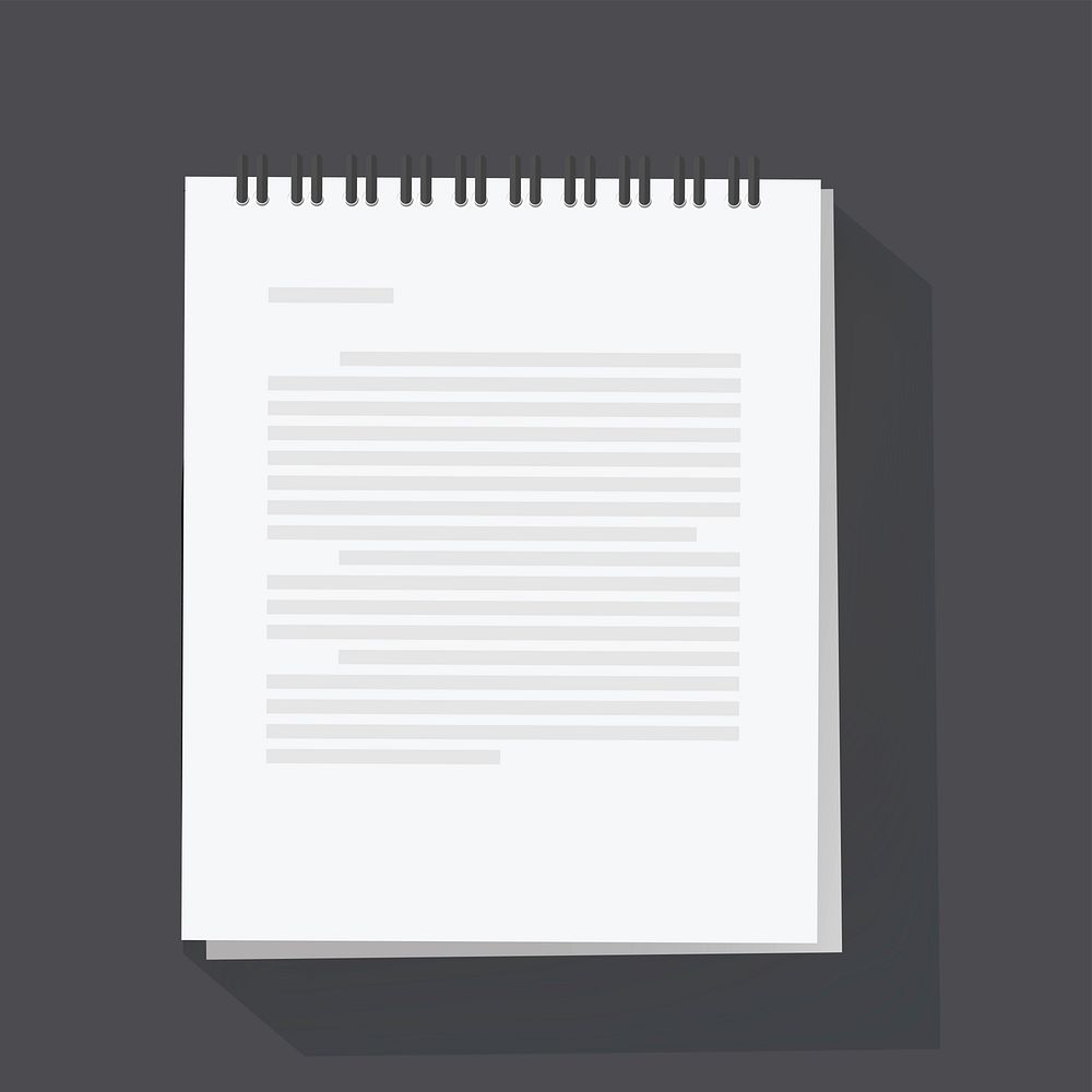 Notepad sheet vector illustration