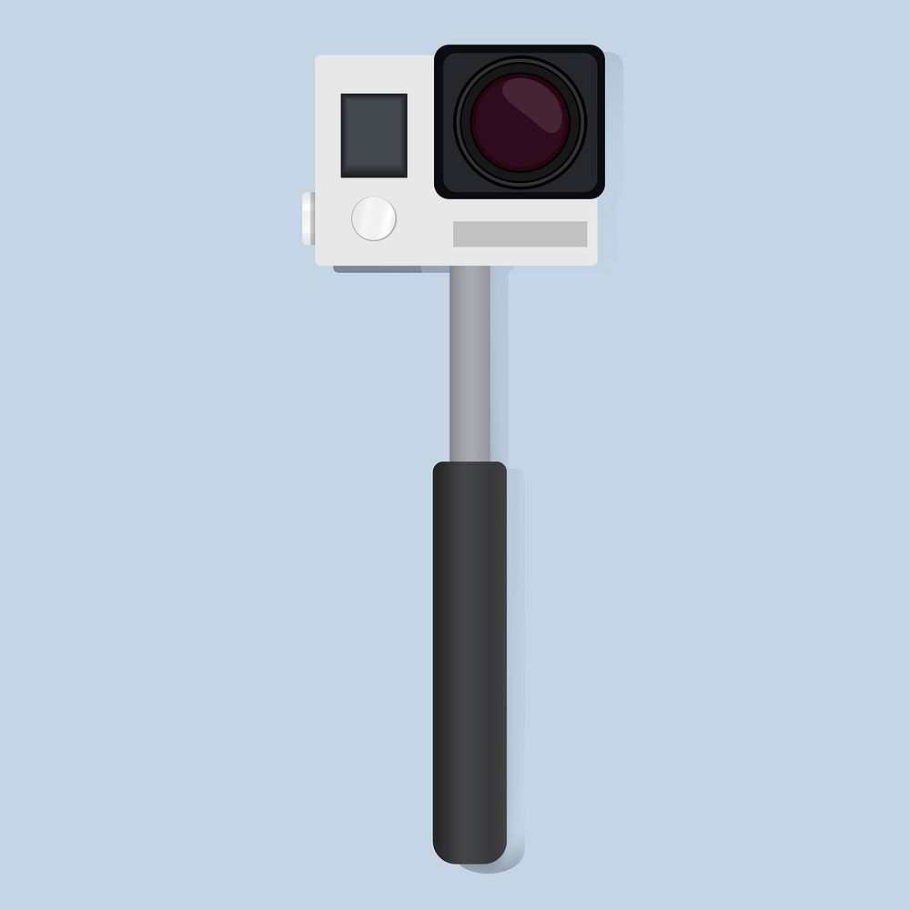 Action Extreme Camera with Handle Vector Illustration