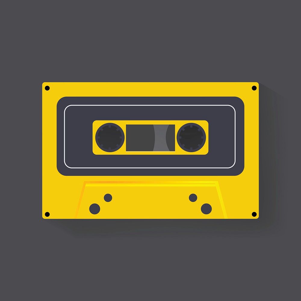 Retro Cassette Tape Music Record  Icon Illustration Vector