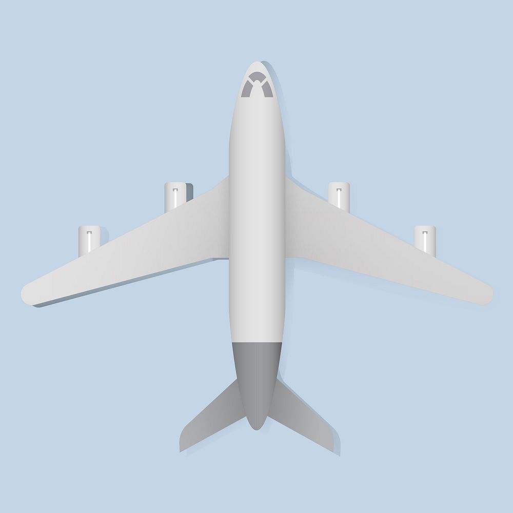 White Airplane Vector Illustration Flatlay | Premium Vector - rawpixel