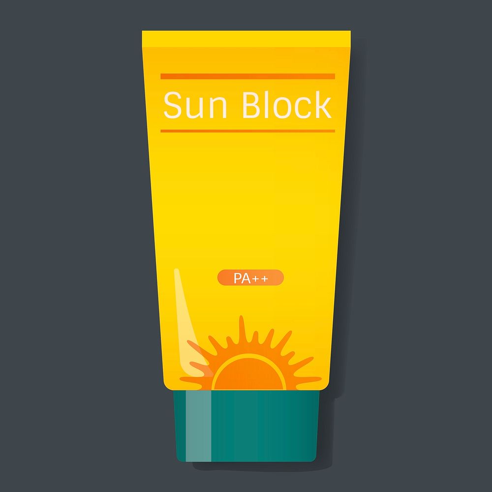Sun Block Protection Yellow Tube Vector Illustration