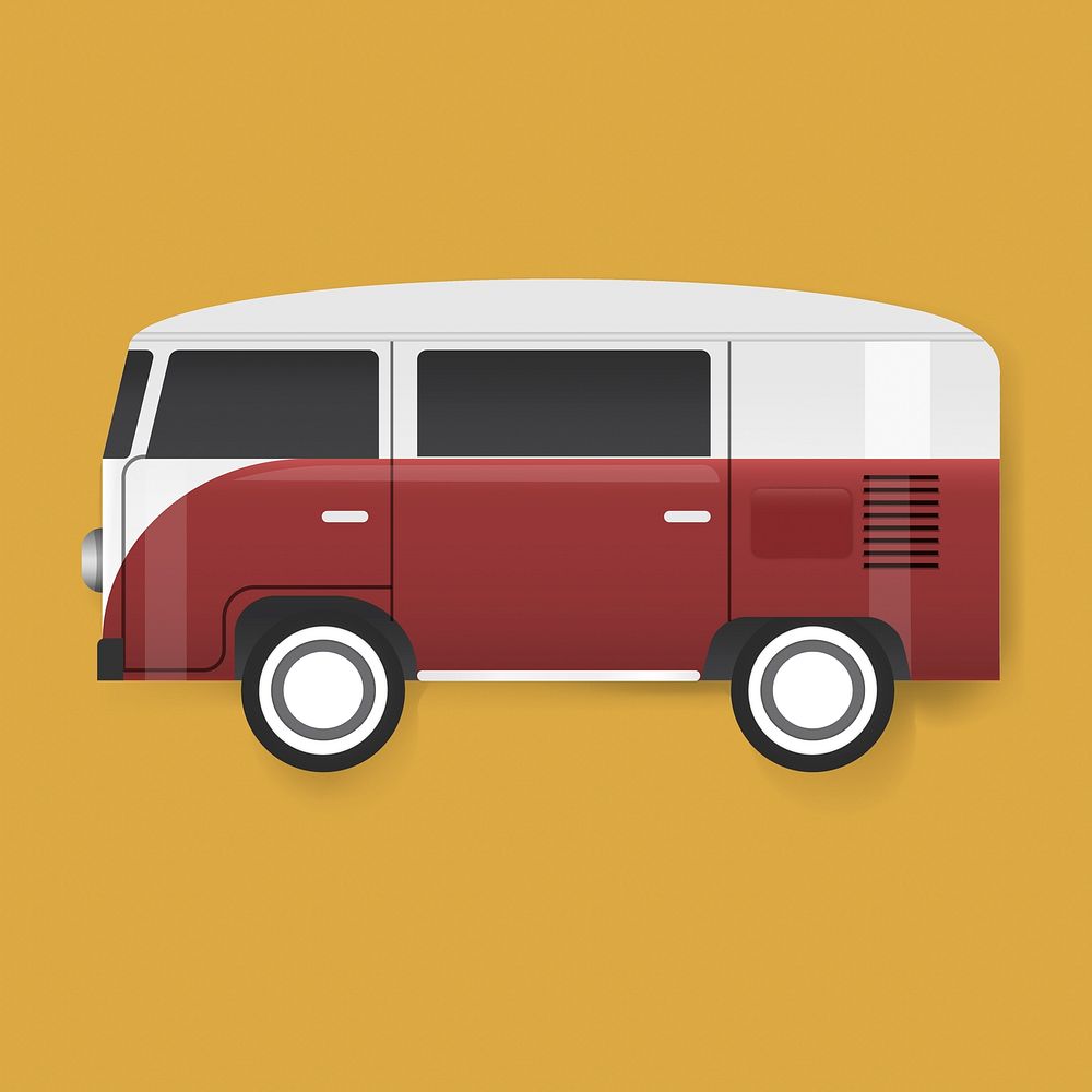 Red Van Car Vehicle Travel Graphic Illustration Vector