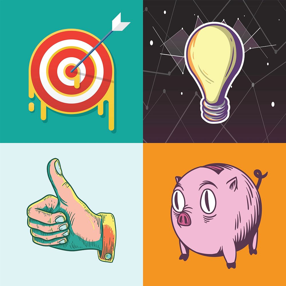 Idea Target Savings Goals Business Investment Graphic Illustration Icon Vector